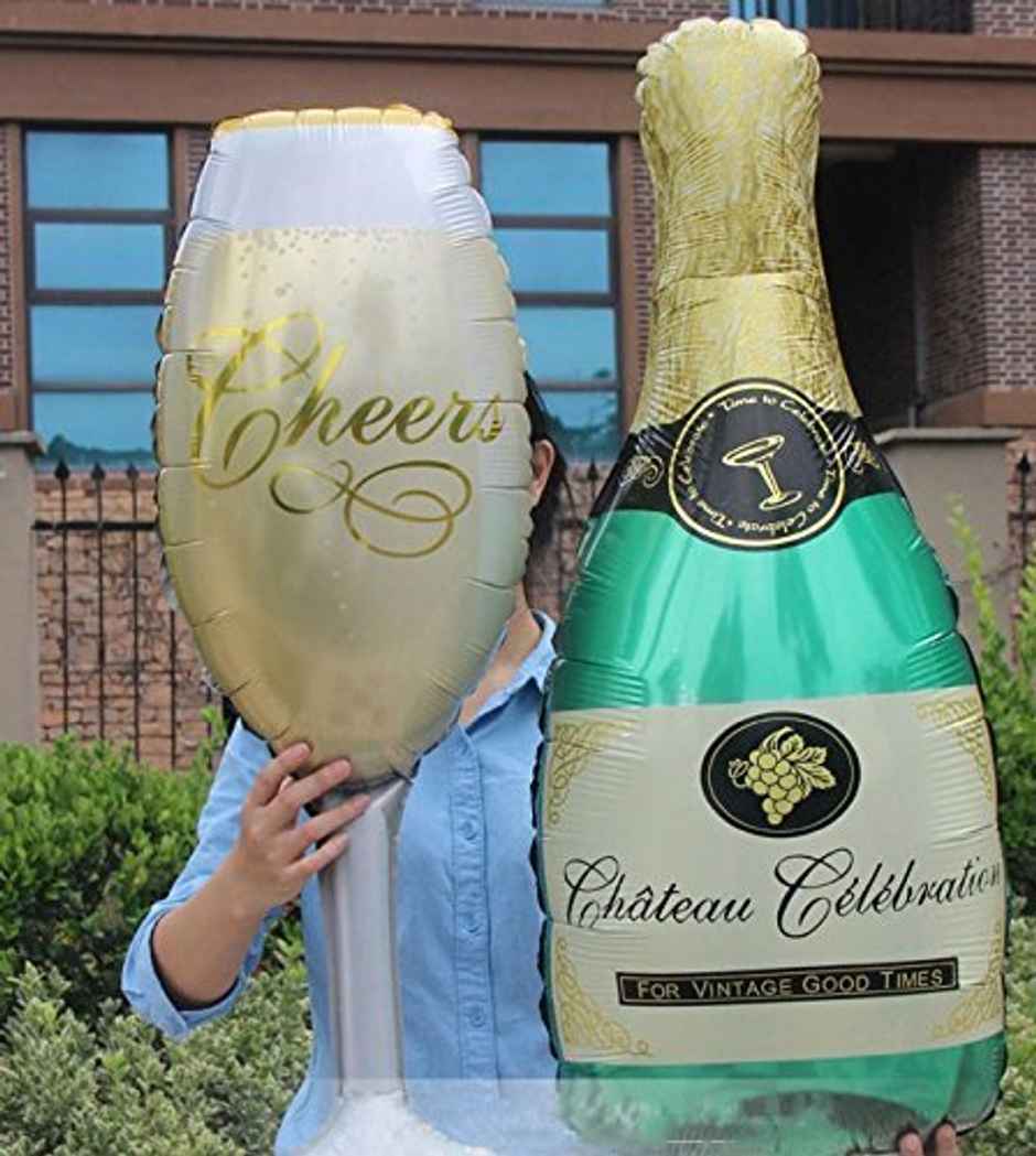 Champagne Glass and Bottle Foil Balloons For Party Decoration | Party Propz